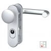 BAUHAUS Basi Schutzbeschlag SB/FS 2200K ES1 für Feuerschutztüren, Aluminium, Türstärke 44-66 mm, Knopf außen, Drücker innen, mit Zylinderabdeckung