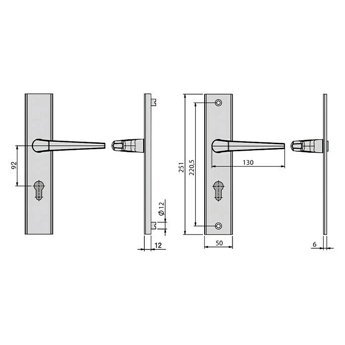 BAUHAUS Basi Schutzbeschlag ES0 VMS Zimmertür, Champagnerfarben, Drücker Beidseitig, 92 mm Distanznorm, Ohne Zylinderabdeckung | Sicherheitsbeschlag für Türen 3 BAUHAUS Basi Schutzbeschlag ES0 VMS Zimmertür, Champagnerfarben, Drücker Beidseitig, 92 mm Distanznorm, Ohne Zylinderabdeckung | Sicherheitsbeschlag für Türen – Bild 3