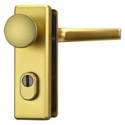 BAUHAUS Abus Schutzbeschlag KKZS700 für Wohnungsabschlusstüren | Messing | Türstärke 37-47 mm | Knopf Außen, Drücker Innen