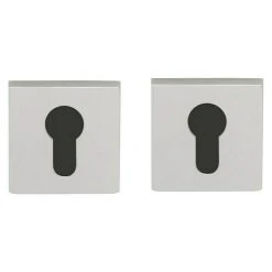 BAUHAUS Diamond Doors Schutzrosettenpaar - Eckig, Edelstahl Matt für Sicherheitsbeschläge