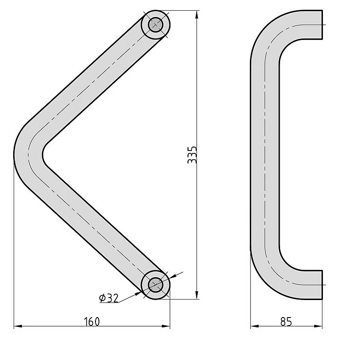 BAUHAUS Basi Stoßgriff Edelstahl 335 x 160 x 85 mm - Hochwertiger Türgriff für Eingangstüren 2 BAUHAUS Basi Stoßgriff Edelstahl 335 x 160 x 85 mm - Hochwertiger Türgriff für Eingangstüren – Bild 2