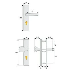 BAUHAUS Abus Schutzbeschlag KLT512 für Wohnungsabschlusstür, Neusilber, Türstärke 37-47 mm, beidseitiger Drücker -Online-Shop Türzargen 12 944