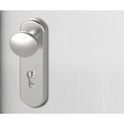 BAUHAUS Basi Schutzbeschlag SB/FS 2200K ES1 Feuerschutztür, Edelstahl, 44-66 mm Türstärke, Knopf Außen, Drücker Innen, ohne Zylinderabdeckung -Online-Shop Türzargen 12 967