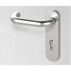 BAUHAUS Basi Schutzbeschlag SB/FS 2200K ES1 Feuerschutztür, Edelstahl, 44-66 mm Türstärke, Knopf Außen, Drücker Innen, ohne Zylinderabdeckung -Online-Shop Türzargen 12 969