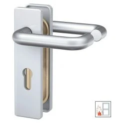 Online-Shop Türzargen 23 BAUHAUS Basi Schutzbeschlag SB/FS 2200K ES1 für Feuerschutztüren, Aluminium, Türstärke 44-66 mm, beidseitiger Drücker