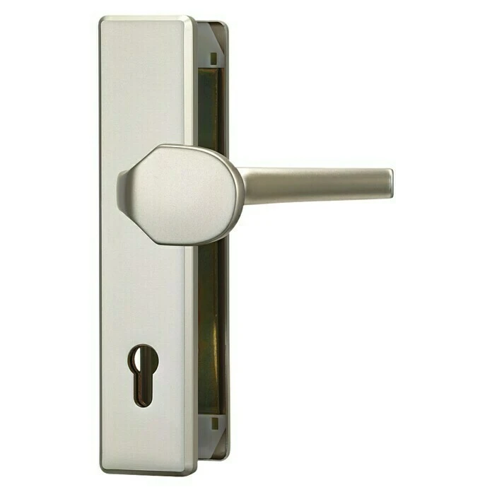 BAUHAUS Abus Schutzbeschlag HLT612 für Hauseingangstüren, Neusilber, Türstärke 52-72 mm, Knopf außen, Drücker innen 1 BAUHAUS Abus Schutzbeschlag HLT612 für Hauseingangstüren, Neusilber, Türstärke 52-72 mm, Knopf außen, Drücker innen